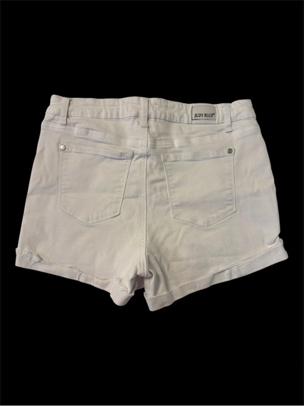 White Judy Blue Stretch Denim Shorts - Picture 2 of 4